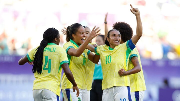 Marta comemora gol da seleção brasileira contra a Nigéria (Foto: Rafael Ribeiro, CBF)