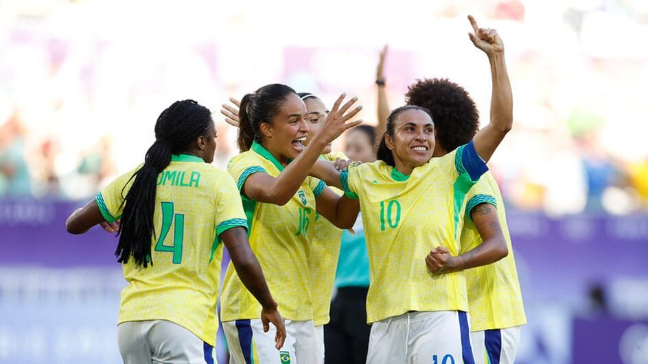Marta comemora gol da seleção brasileira contra a Nigéria (Foto: Rafael Ribeiro, CBF)