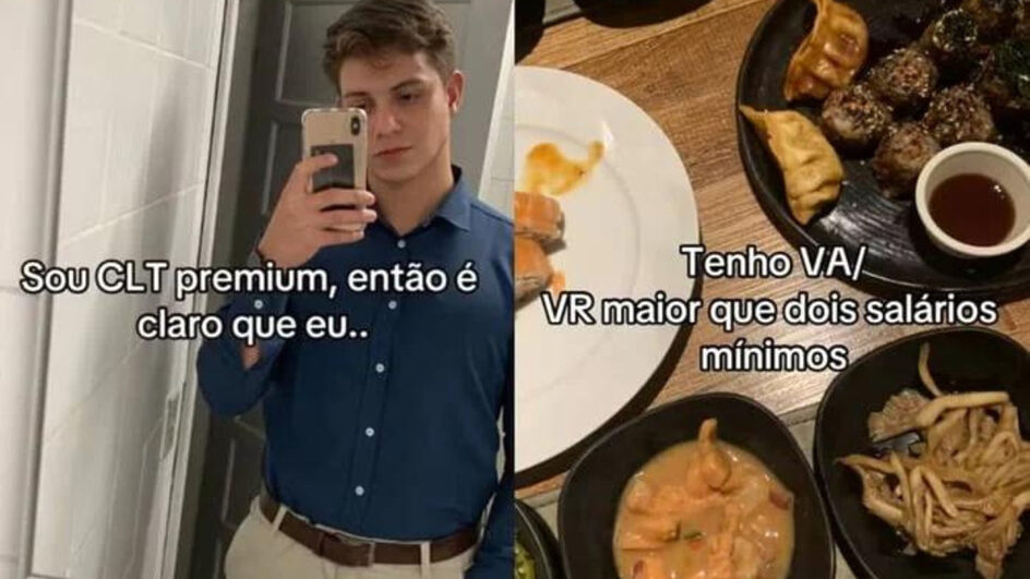 CLT premium Jovem viraliza ao ostentar luxos trabalhistas nas redes sociais