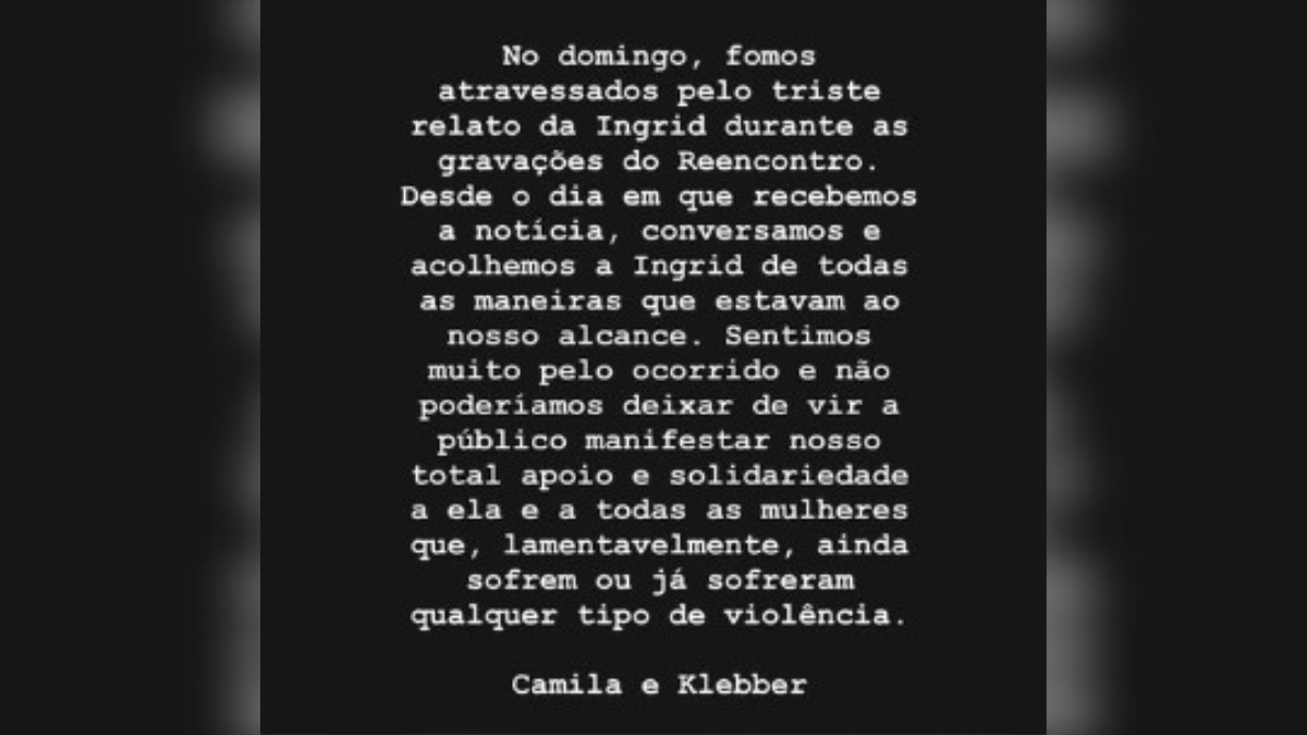 Camila Queiroz e Klebber Toledo se pronunciam sobre relato de estupro em Casamento às Cegas (2)