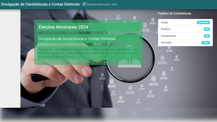 DivulgaCand, da Justiça Eleitoral, exibe informações de primeiras candidaturas em cidades de SC em 2024