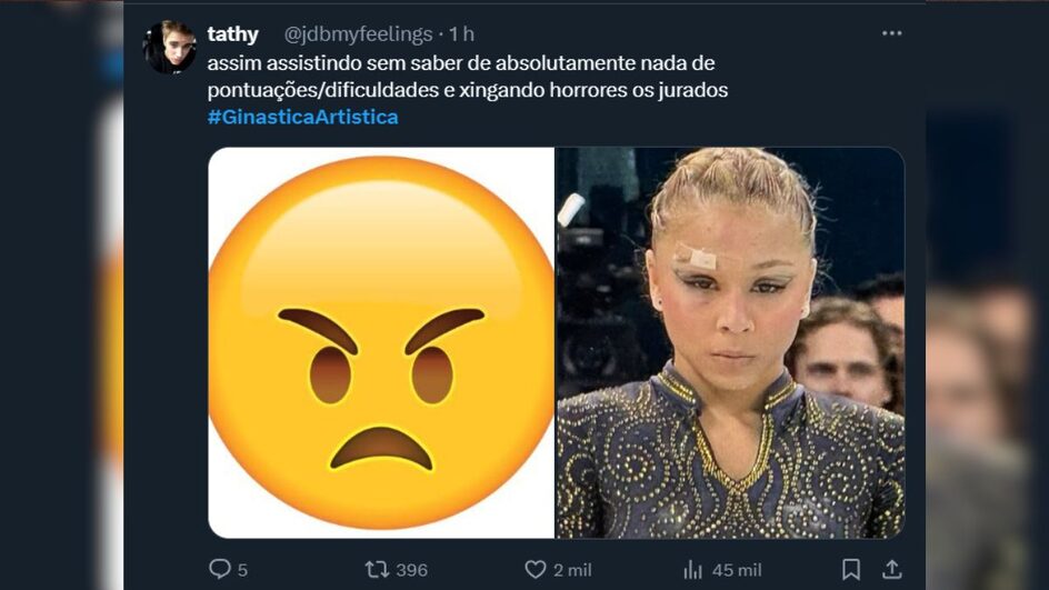 Memes da medalha do Brasil na ginástica (Foto: X, Reprodução)