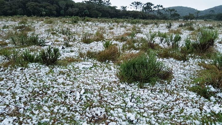 Neve registrada em Urupema, em 2018