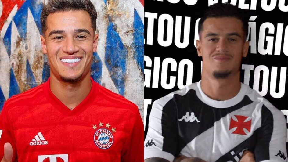 Philippe Coutinho é anunciado como novo reforço do Vasco (Foto: Bayern de Munique, Divulgação | Vasco, Reprodução)