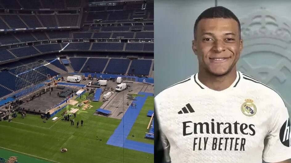 Santiago Bernabéu Mbappé apresentação