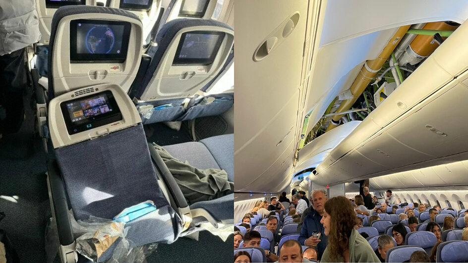 estragos deixados no avião