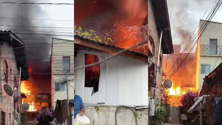 Incêndio destrói três casas de madeira em São José