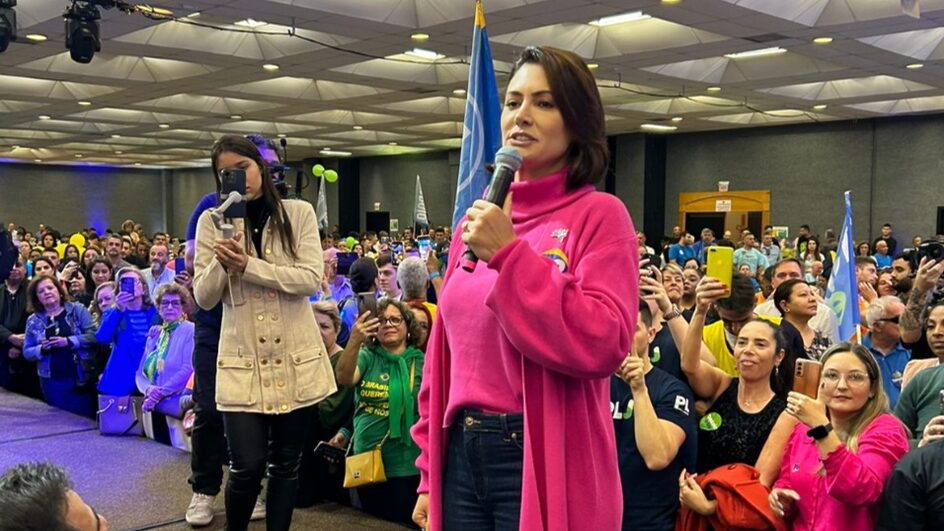 Michelle Bolsonro na convenção do PSD