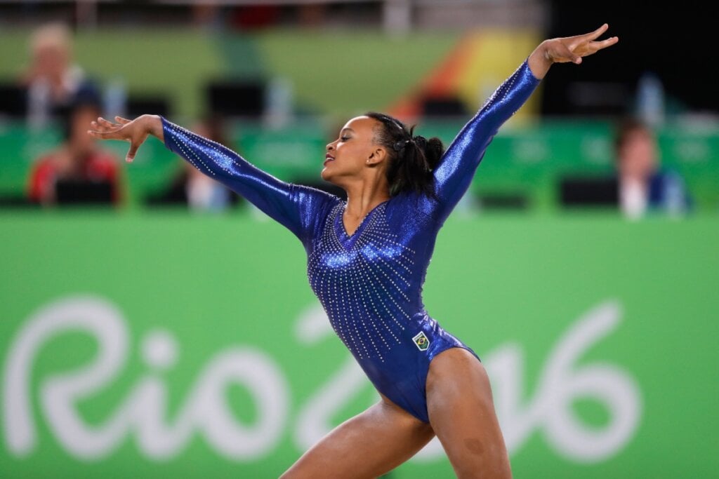 Rebeca Andrade tem trabalhado para impressionar nas provas de ginástica artística nas Olimpíadas de 2024 (Imagem: Salty View | Shutterstock)