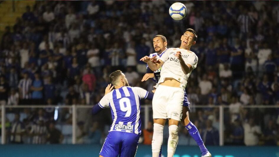 Avaí perdeu para o Santos por 2 a 0 no jogo do turno da Série B (Foto: Frederico Tadeu, Avaí)