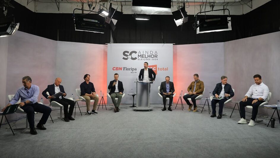 Debate da CBN Floripa e do NSC Total reuniu candidatos a prefeito de Florianópolis nesta sexta (Foto: Lucas Amorelli, NSC Total)