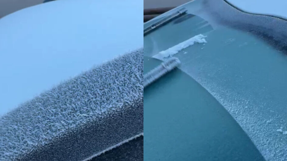 Frio com sensação térmica de -9°C congela carro na cidade mais fria do Brasil
