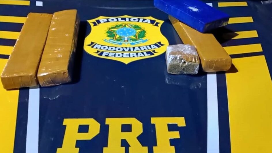 PRF apreendeu maconha e cocaína junto com motorista sem habilitação em Lages.