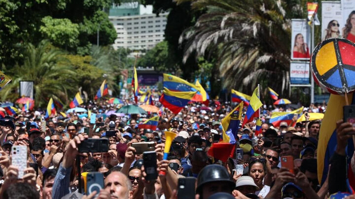 Manifestações na Venezuela (Foto Edmundo Gonzales, via X, Divulgação)
