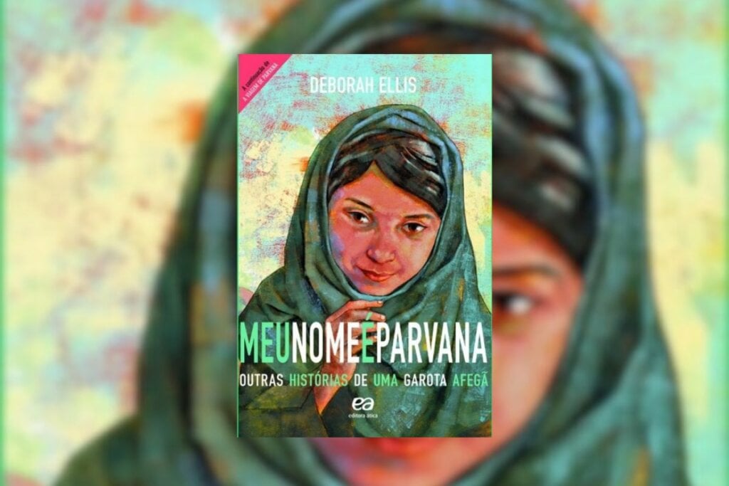 “Meu Nome é Parvana” conta a história de uma garota afegã que recomeça a vida ao lado da mãe e dos irmãos após a queda do Talibã (Imagem: Divulgação | Editora Ática)