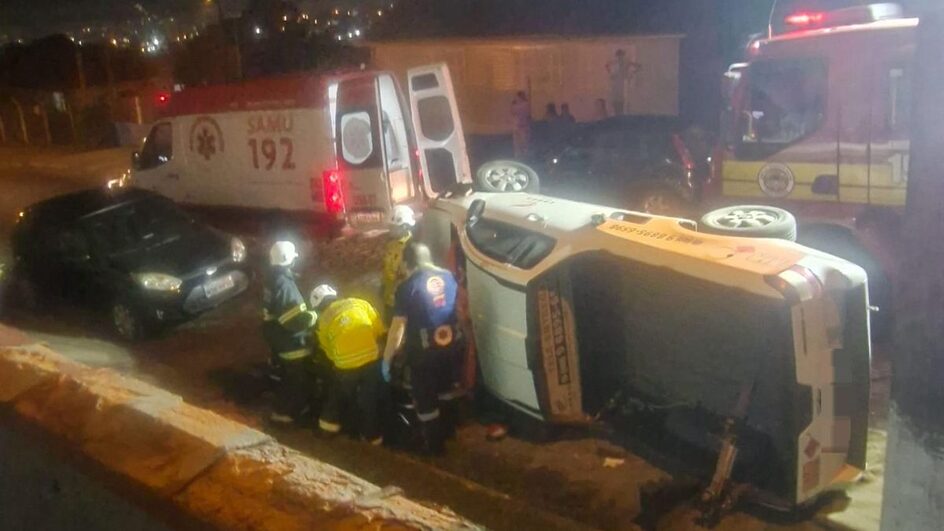 Lages registrou um acidente de trânsito com capotamento neste domingo (18)