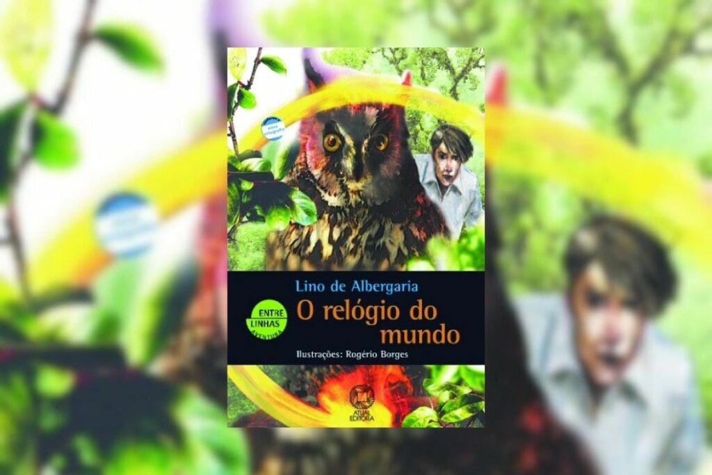 “O relógio do mundo” conta a história de um jovem que enfrenta desafios para ajudar os habitantes de uma cidade na compreensão do funcionamento do “relógio do mundo” (Imagem: Divulgação | Editora Atual)