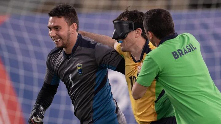 Time Brasil no futebol de cegos (Foto: Douglas Magno, CPB)