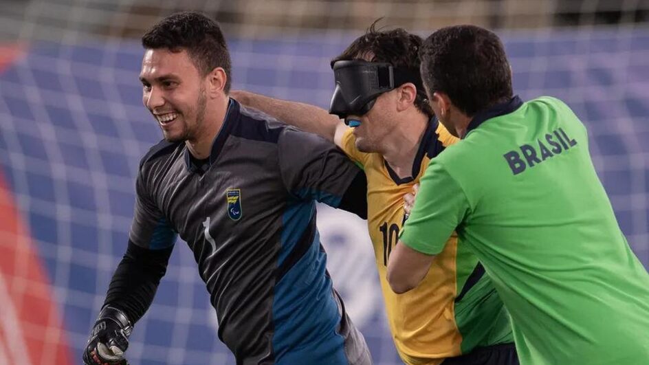 Time Brasil no futebol de cegos (Foto: Douglas Magno, CPB)