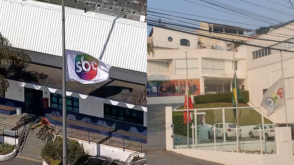 Após morte de Silvio Santos, SBT coloca bandeira a meio-mastro na sede e em Santa Catarina