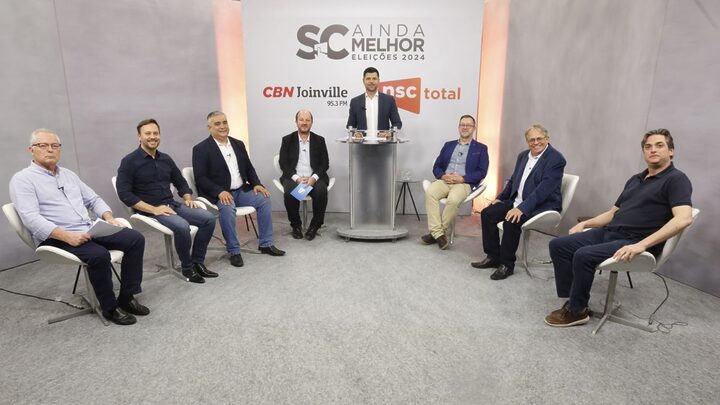 AO VIVO: Assista ao debate da CBN e do NSC Total entre os candidatos a prefeito de Joinville