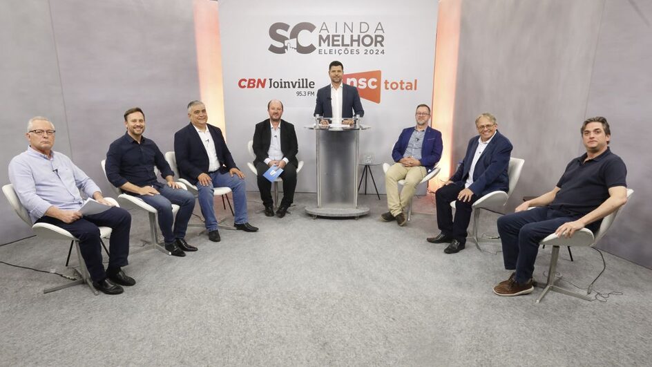 AO VIVO: Assista ao debate da CBN e do NSC Total entre os candidatos a prefeito de Joinville