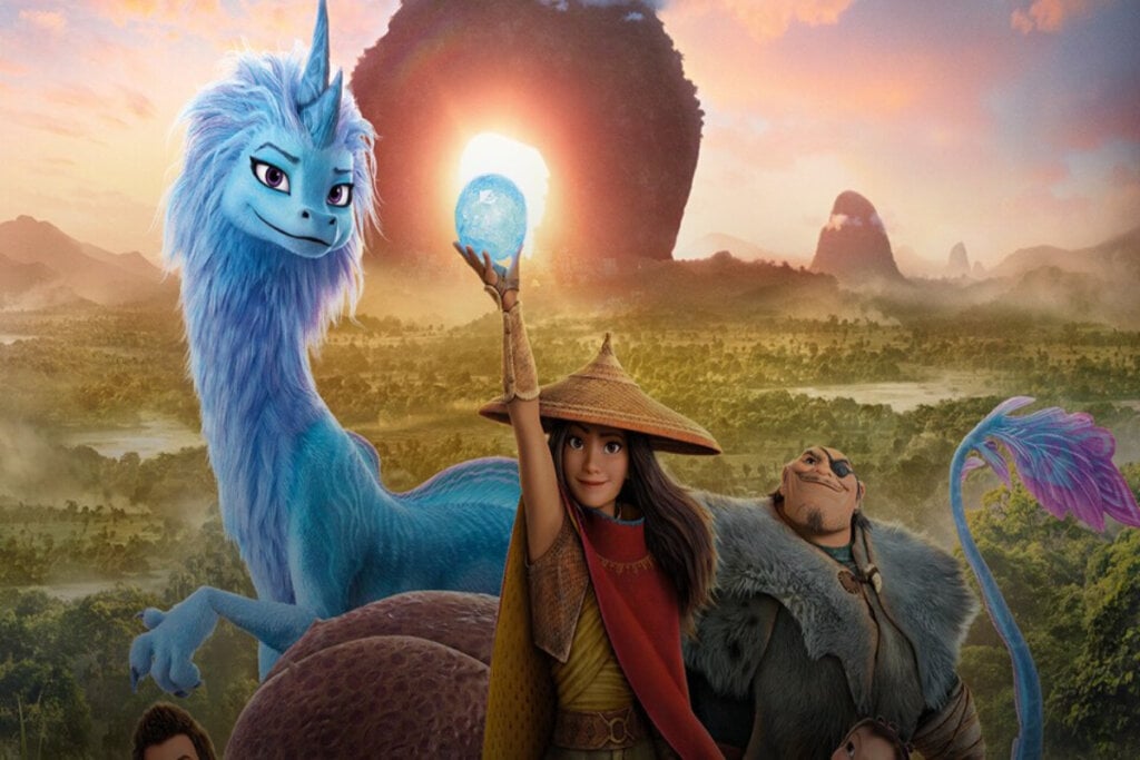 Em “Raya e o Último Dragão”, uma princesa busca o último dragão para restaurar a paz em um reino ameaçado por monstros (Imagem: Reprodução digital | Disney+)