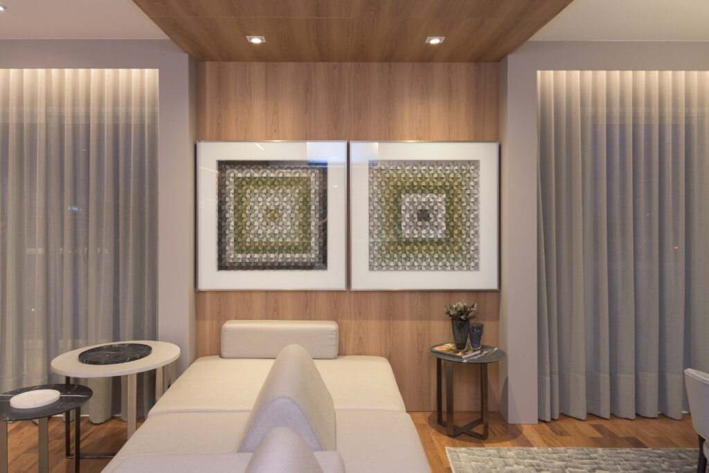 O ideal &eacute; usar l&acirc;mpadas de cores mais quentes nas &aacute;reas de conv&iacute;vio (Projeto:&nbsp;Dantas & Passos Arquitetura | Imagem: Buzina de Imagem)