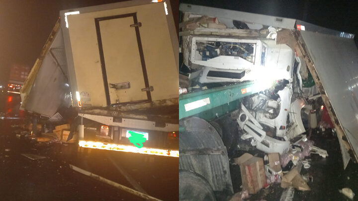 Acidente entre carreta e caminhão mata motorista na BR-101 em Criciúma