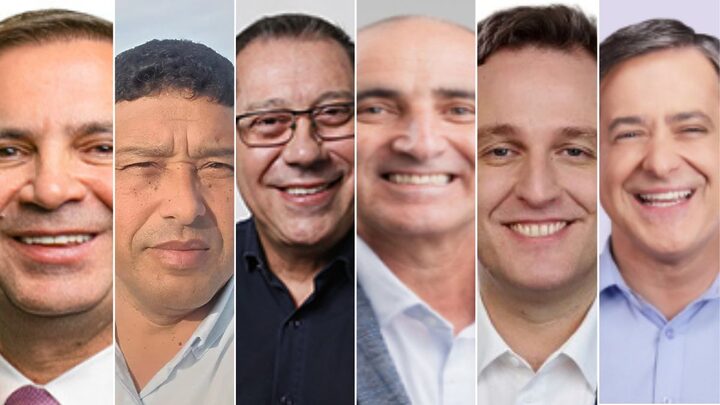 Candidatos a prefeito de Criciúma se encontram em debate do NSC Total nesta quinta (Fotos: Divulgação)