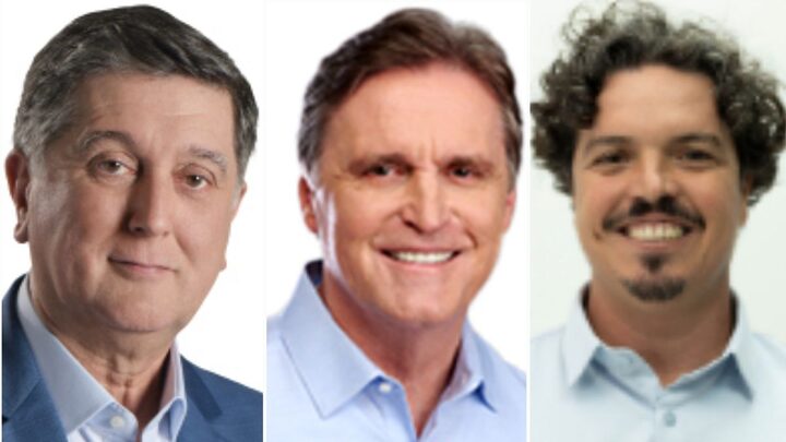 Pesquisa Quaest avaliou dois possíveis cenários de segundo turno em Florianópolis, com Topázio contra Dário e Marquito (Fotos: TSE, Divulgação)