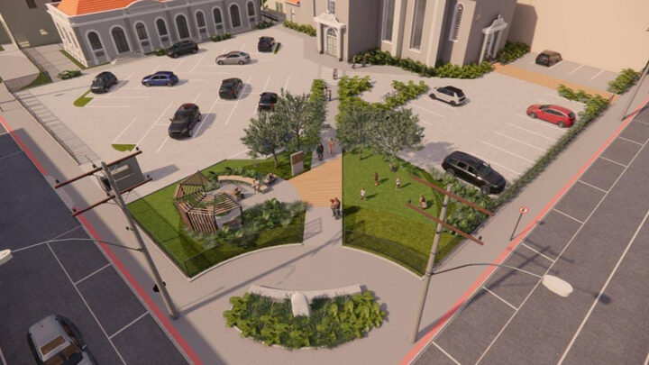 Conheça o projeto da nova praça construída por igreja no Norte de SC