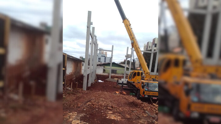 Obra em Chapecó onde trabalhador morreu