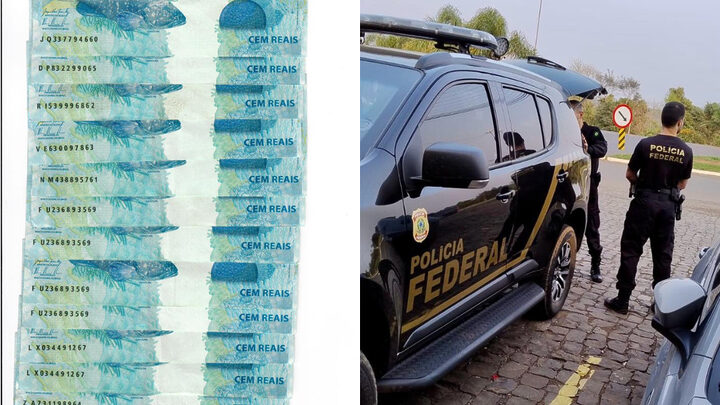 Foram feitas quatro apreensões de 57 notas de cem reais falsas