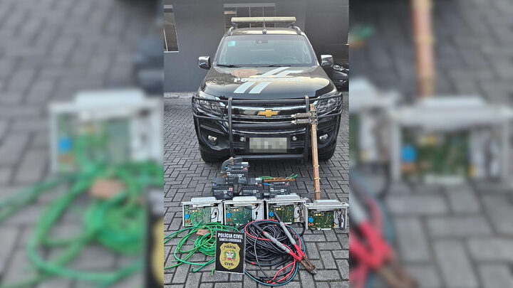 Trio é preso suspeito de furtar equipamentos eletrônicos de operadoras de telefonia no Norte de SC 