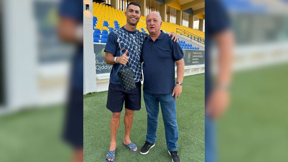 Visita de Felipão (Foto: @felleggeragencia, Instagram, Reprodução)