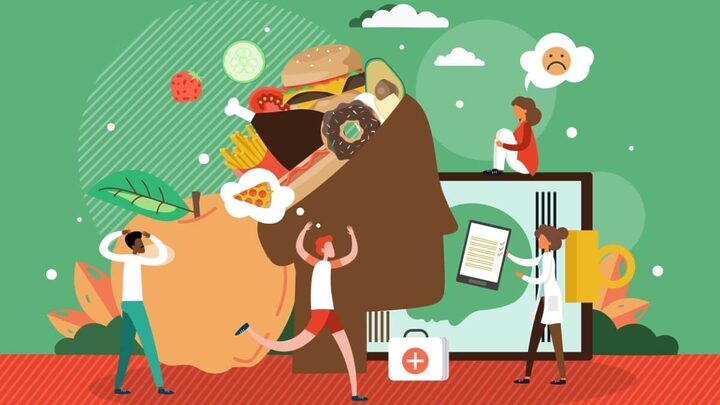 A compulsão alimentar envolve comer excessivamente de forma descontrolada, causando culpa e afetando a saúde física e emocional (Imagem: Vector Point Studio | Shutterstock)