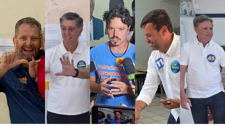 Candidatos a prefeito votam em florianópolis (fotos: NSC TV)