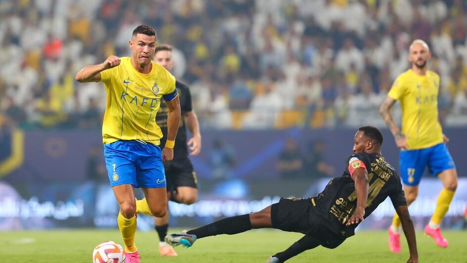 Cristiano Ronaldo em atuação pelo Al-Nassr (Foto: Al-Nassr, Divulgação)