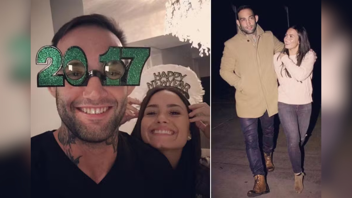 Ex-lutador Guilherme Bomba e a cantora Demi Lovato juntos em uma festa de ano novo em 2017