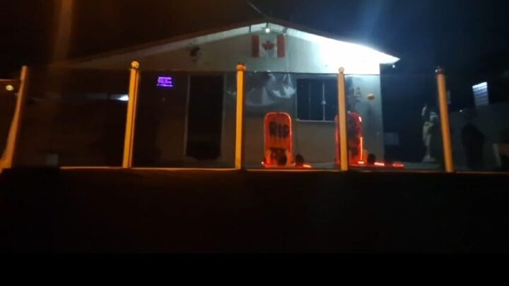Decoração de halloween em Chapecó.