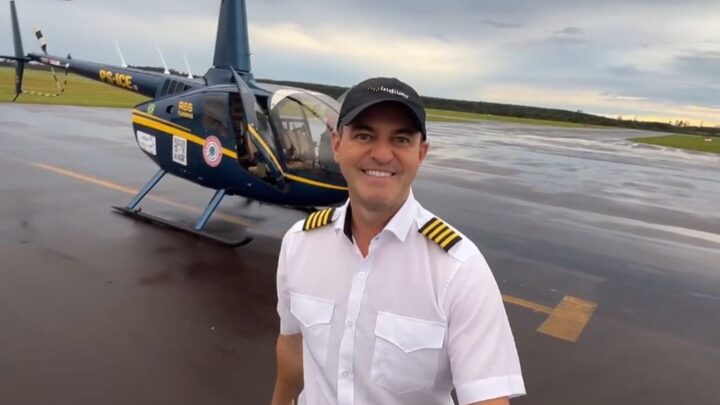 Catarinense que viajou o mundo de helicóptero encerrou viagem.
