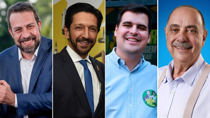 Candidatos de São Paulo, Boulos e Nunes, e Belo Horizonte, Engler e Norman, intensificam campanha na última semana (Fotos; Facebook, Reprodução)