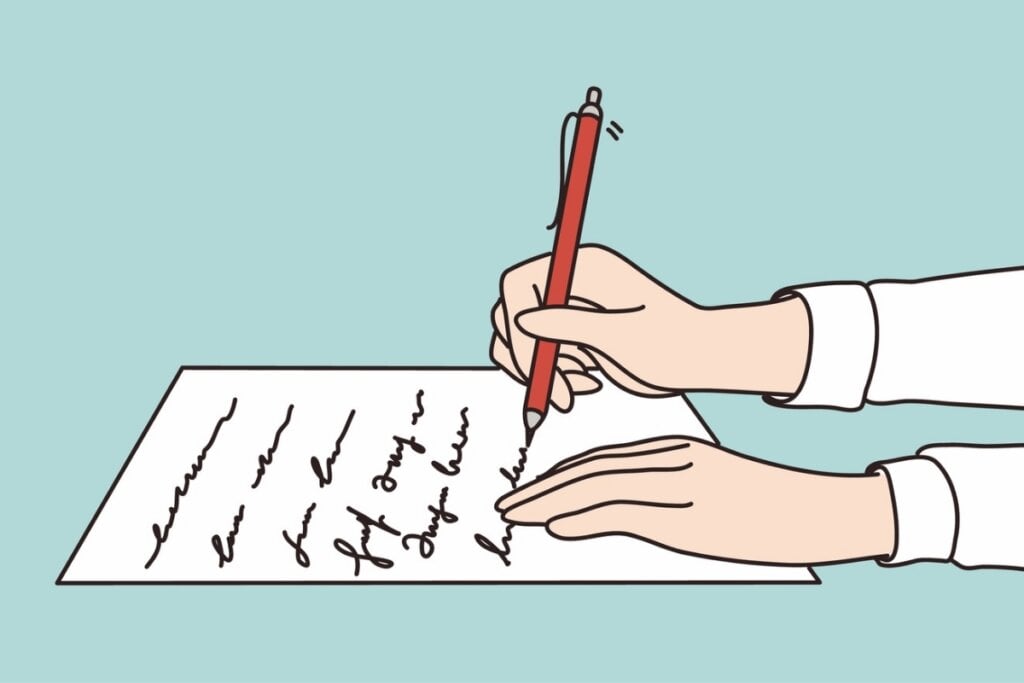 Escrever uma carta para o bebê é uma das formas de lidar com o processo do luto perinatal (Imagem: Vectorium | Shutterstock)