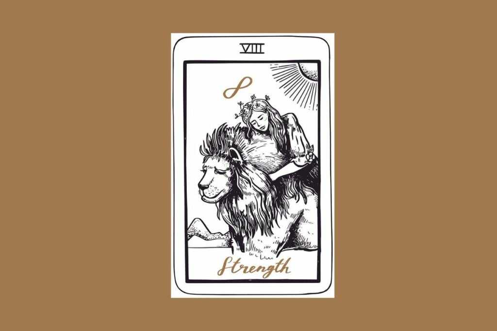 O leonino é representado pela carta da Força, que simboliza o poder bruto fluido por meio da espiritualidade (Imagem: Wondersketch | Shutterstock)