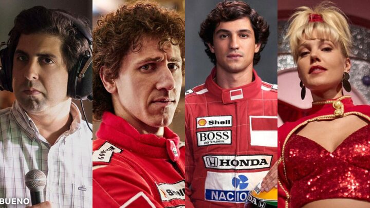 Galvão, Alain Prost, Senna e Xuxa na série "Senna" da Netflix