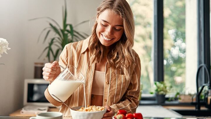O leite é uma excelente fonte de nutrientes essenciais para a saúde (Imagem: ORION PRODUCTION | Shutterstock)