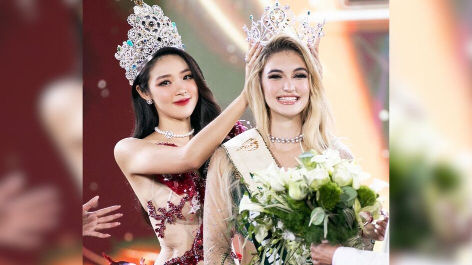 a troca de coroas para o Miss Earth 2024