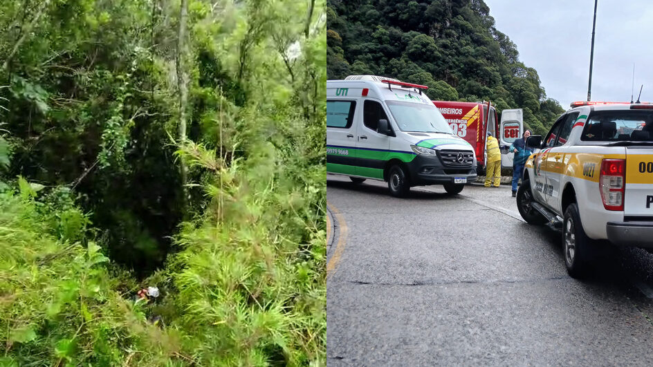 Idoso cai em ribanceira de 25 metros e mobiliza resgate de rapel na Serra do Rio do Rastro em SC