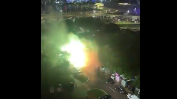 Carro estava carregado de explosivos